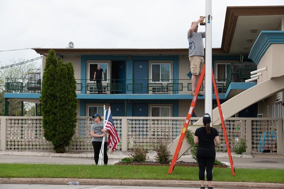 Nearly 300 flags fly in downtown Bay City and the Columbus Avenue Business District.