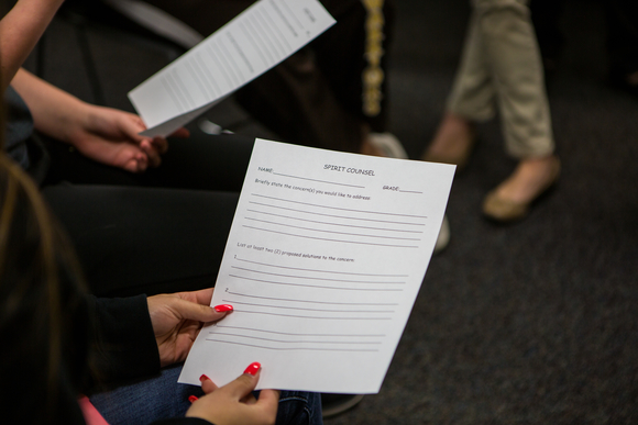 During a recent meeting, the SPIRIT Council considered asking students to complete forms detailing concerns.