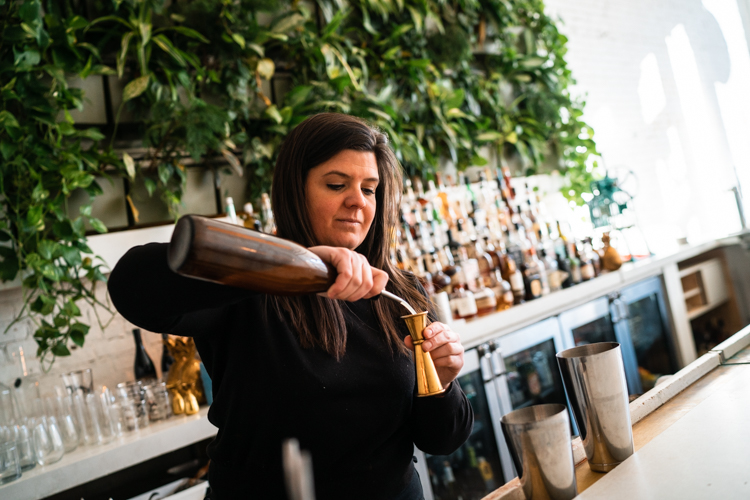 Owner Lyndsay Edmonds mixes a drink at the Public House