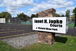 Fundraising for the Janet H. Jopke Courts began in 2010. Today, the complex includes 8 tennis courts, public restrooms, events space, and landscaping.