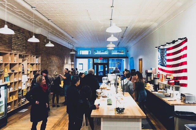 “We get lots of groups coming in together for coffee and baked goods before they hit the rest of the rest of the town for the last Saturday before Christmas,” says Dave Daniele, co-owner of Populace Coffee.