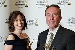 Delta College's Kim Wells and Bob Przbylski each won an Emmy during an award ceremony held in June.