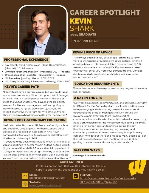 Western High School highlights alumni to show current students what's possible. (Graphic courtesy of Bay City Western High School)