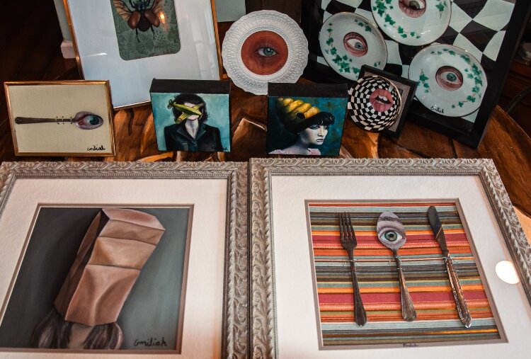 Rivard's art has been featured at Studio 23, Bay City Players, and on social media.(Photo Credit: Sarah Sexton)