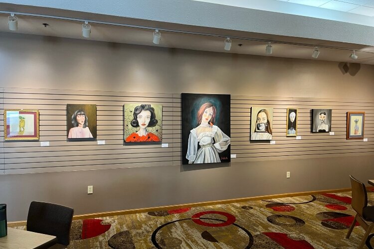 During 'Little Shop of Horrors,' the Bay City Players featured Emily Rivard's art in the lobby. (Photo Credit: Amy Gibas)