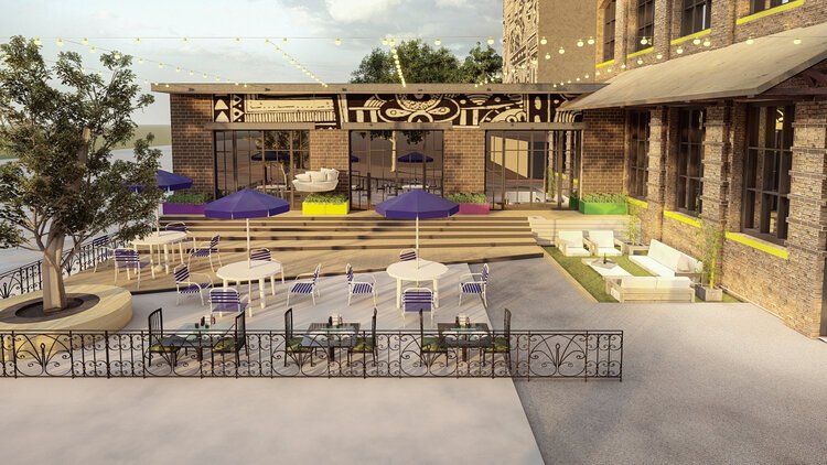 After Golden bought the building, he cleaned debris and trash from the surrounding yard. He hopes to eventually create a space that invites people to enjoy a sculpture garden and other public art.