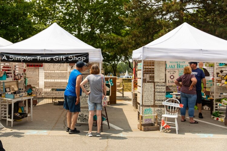 Sunny skies kept the festival busy on Saturday. On Sunday, the weather was cooler, but the streets stayed busy.