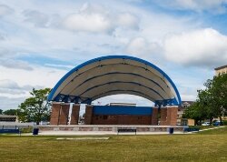 The bandshell in Wenonah Park before renovations. (Photo courtesy of the Rowley family.)