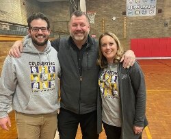 Tim Marciniak, center, retires from Bay City Central at the end of this school year. He'll be back next year, though, as the parent of a high school freshman.