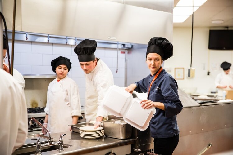 The student-run restaurant serves everything from sandwiches to Beef Bourguignon.