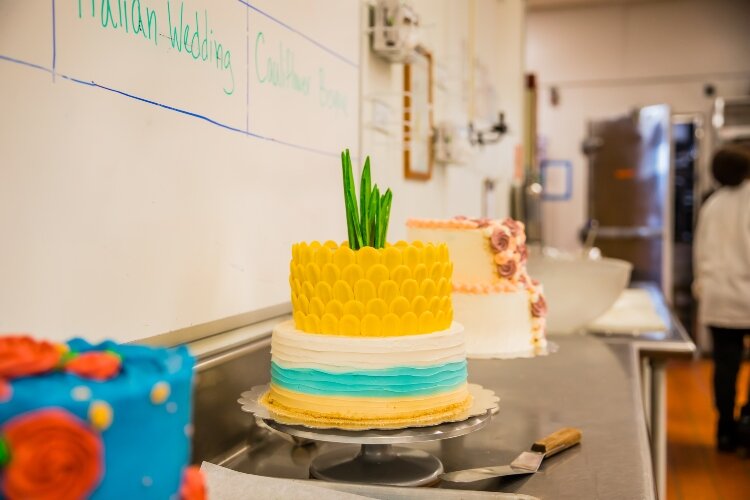 Desserts are included with entrees at the student-run restaurant.