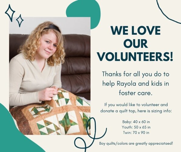 Rayola relies on volunteers, donations, and fundraisers to provide comfort items to kids in foster care in a 15-county region including Bay County.