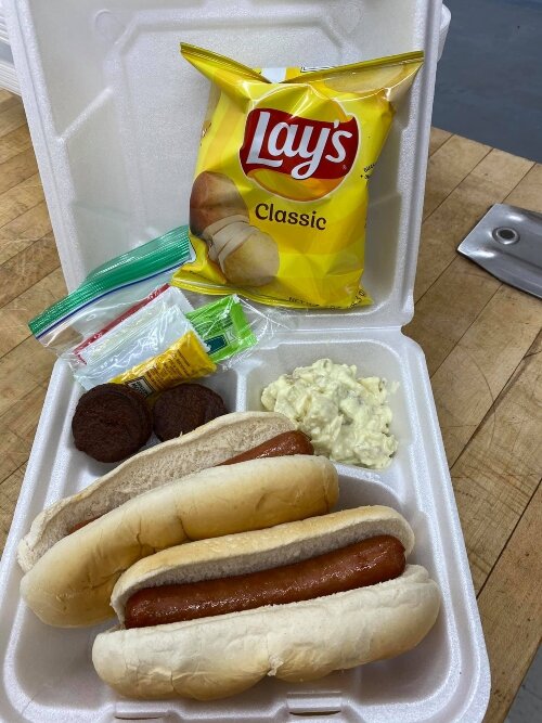 Meals range from simple to complex. Several different organizations often donate food for the program.  (Photo courtesy of Bay City Food of Faith-West)