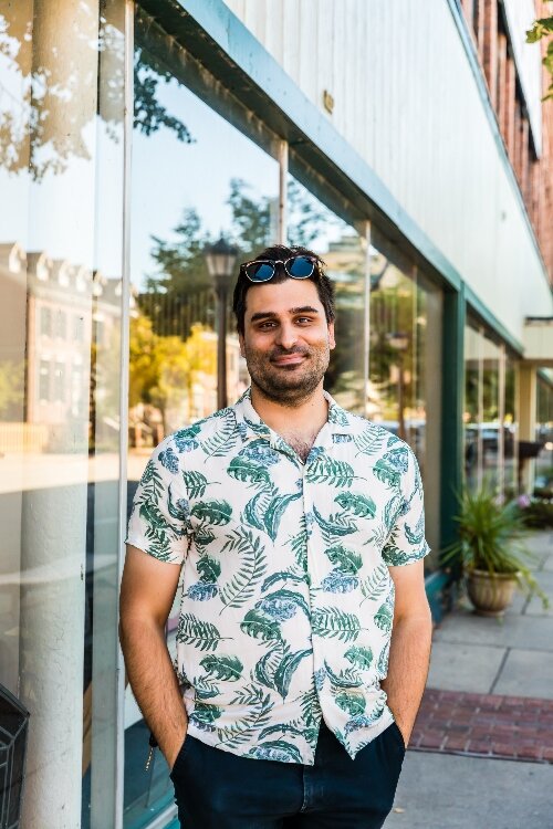 Sam Fitzpatrick, Education Coordinator for the Bay County Historical Society, leads tours of the Hell's Half Mile area.