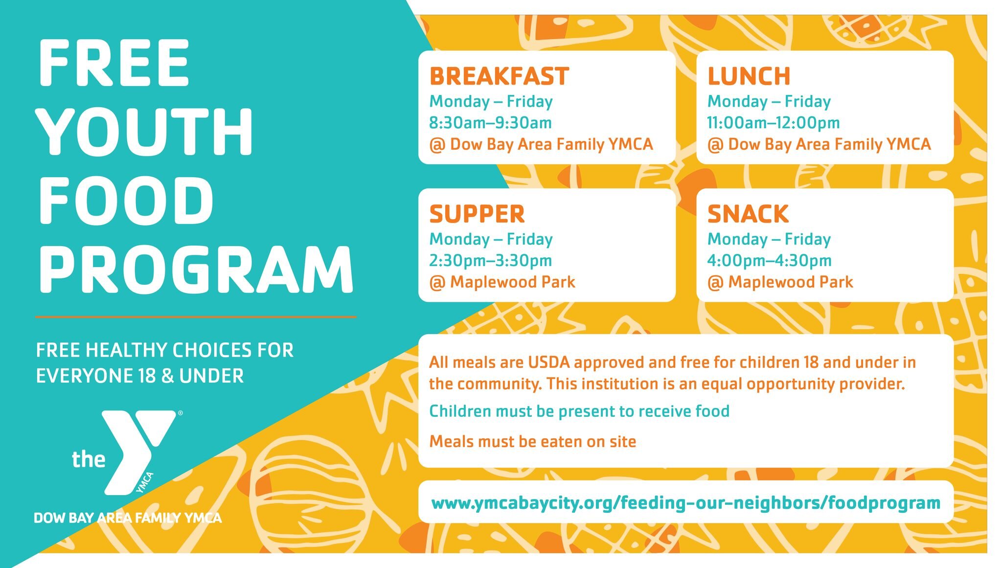 During the summer, anyone under 18 is invited to take advantage of a meal program.