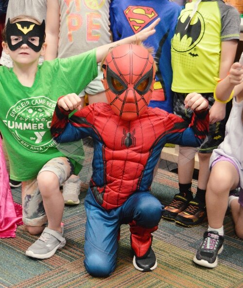 Superheroes took over the Y facility one day this summer.
