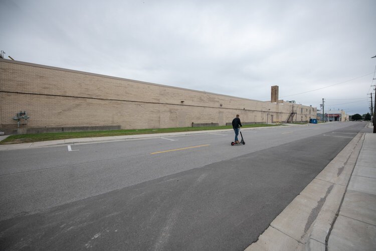 The Jefferson Project building overlooks a section connecting the popular Rail Trail to Downtown Bay City. It's primarily used for parking and as a travel route. Golden wants to transform it into a destination.
