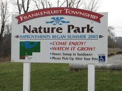 A sign greets visitors to the refreshed offerings at the Frankenlust Township Nature Park. An open house will be held at the park on June 16.