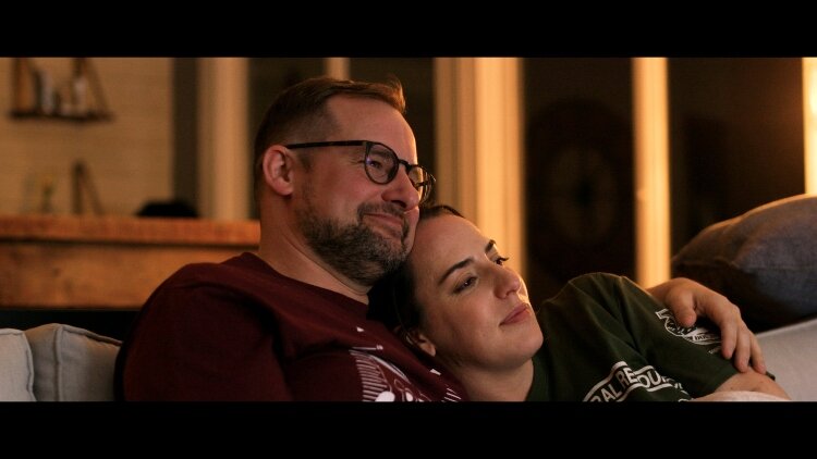 Left to Right: Jacob Lounsbury (as Liam) and Justine Brooks (as Rebecca Redding)