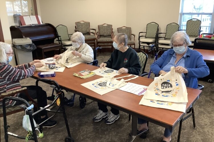 Kids were the end users of the kits, but the seniors who assembled the bags benefitted from the project too.