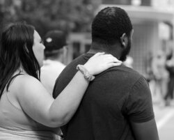 A May 2020 Black Lives Matter march in Downtown Bay City attracted people of all ages and races. (Photo by Phil Eich of Full Steam Social Media)