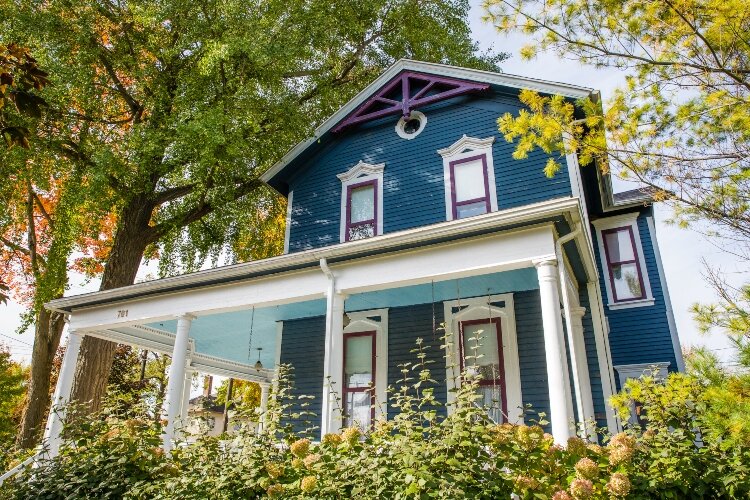 The home’s Stick Style peaked in popularity in the 1860s and 1890s. Today, few of these homes remain in urban areas.