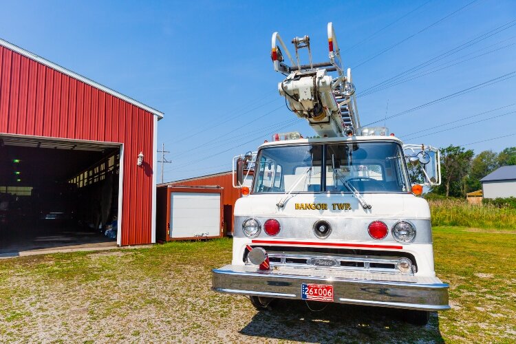 During the special 9/11 weekend events honoring first responders, the trucks sat outside in the sunshine.