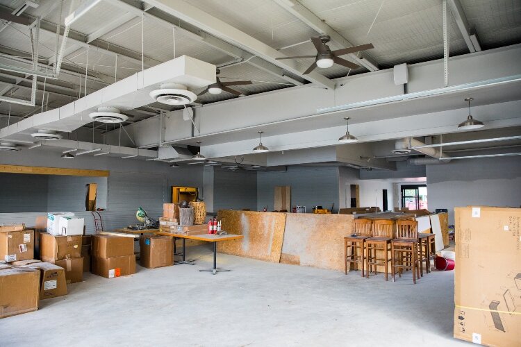 The first phase of interior renovations involved removing almost everything.