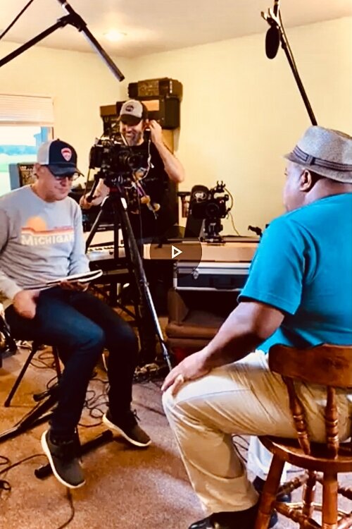 Videographer Robin Davey captured the session between Larry McCray, at right, and Joe Bonamassa, at left.