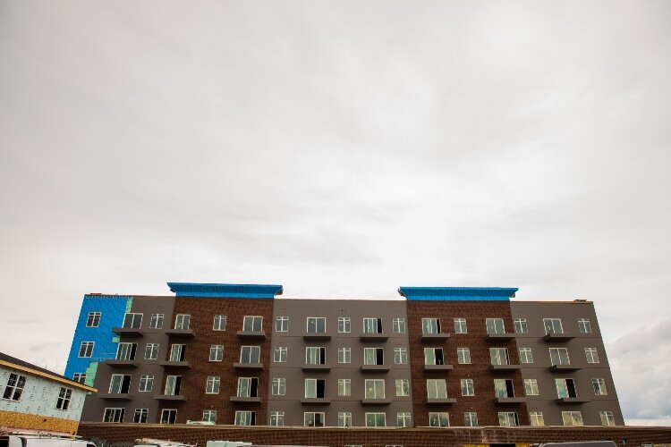 The newest section of Uptown Bay City is easily visible from the West Side of the river.
