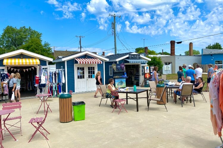 In Port Austin’s Village Green, you’ll find seasonal pop-up shops housed in rows of tiny houses. (Photo courtesy of Blue Water Area CVB))