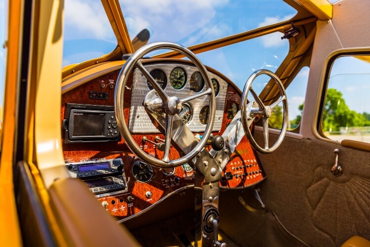 Much of the interior is new, but Staudacher built the instrument panel to be correct for the period.