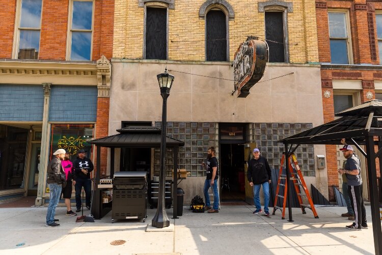 Games, grills, and canopies keep diners comfortable and entertained during Feet on the Street.