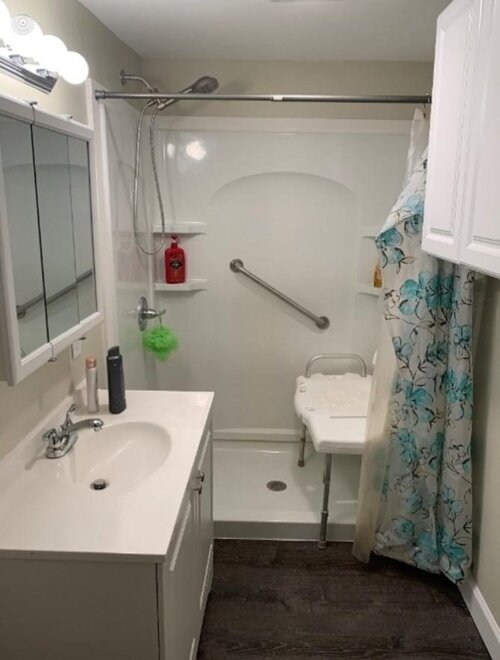 After the work was done, this veteran had a working bathroom.