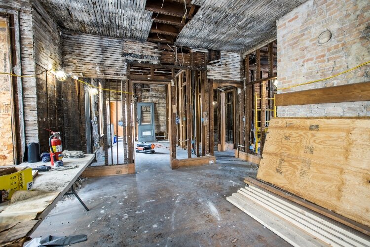 The home’s character and original layout is still visible, although the historic plaster is gone, Joe says. 