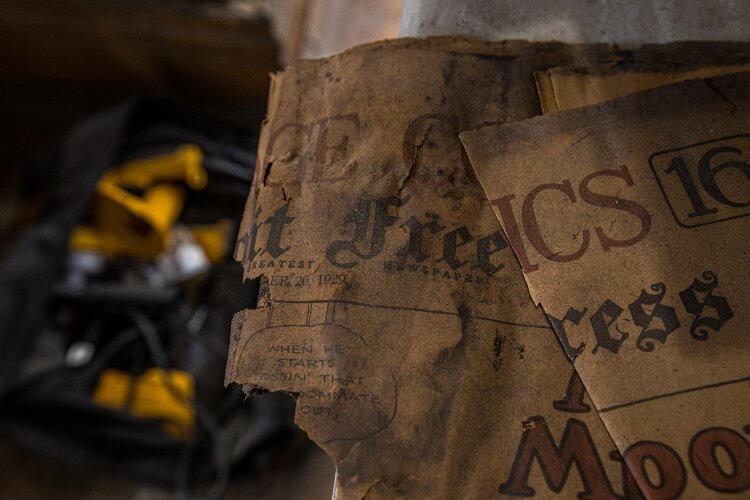 Newspapers from 1929 were tucked behind walls and under floors in the 620 N. Grant St. home.