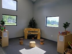 Every therapy room has a window to allow in natural light. Calm, soothing colors fill the facility.
