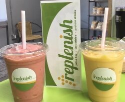 After a brief break, Replenish smooth and juice bar is back in business. The popular health food eatery is located inside Bay Professional Building, 200 S. Wenona Ave.