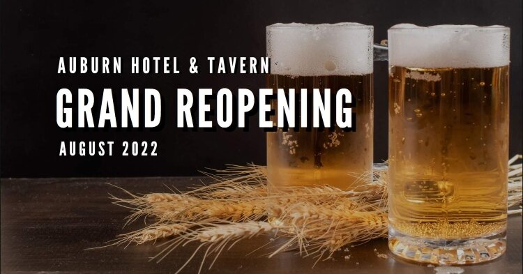 The building at 101 W. Midland Road opened as a hotel in around 1883. In 2020, it closed briefly. Two years later, though, Bruce and Yazmin Williams opened the business again. (Photo courtesy of Auburn Hotel & Tavern)