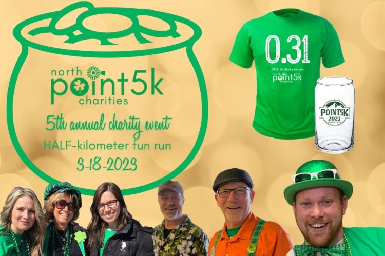 A fun run on Sat., March 18 races money for three charities. (Graphic courtesy of The Dore Corp.)