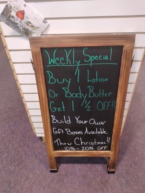 Most of what you'll find inside Essentially Unique was handmade using all-natural ingredients.