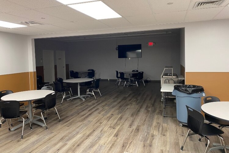 The men's dining area also was renovated as part of the project.