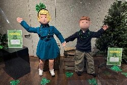 Marketing & Management students at the Bay-Arenac ISD Career Center created a display to promote the St. Patrick's Day Parade.