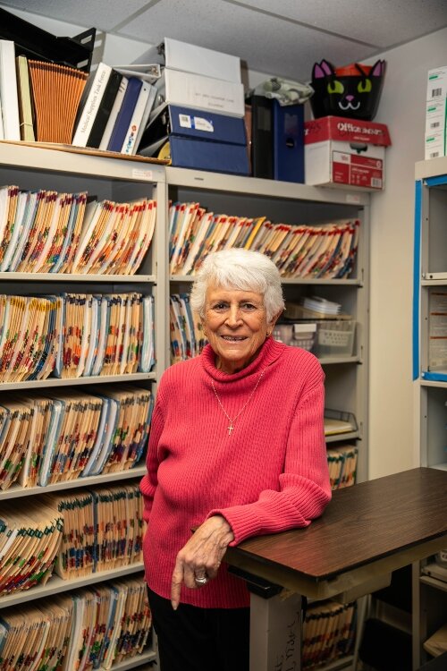 Joyce Hardy has been part of the clinic since its very first day. Today, she's one of the volunteers working behind the reception desk.