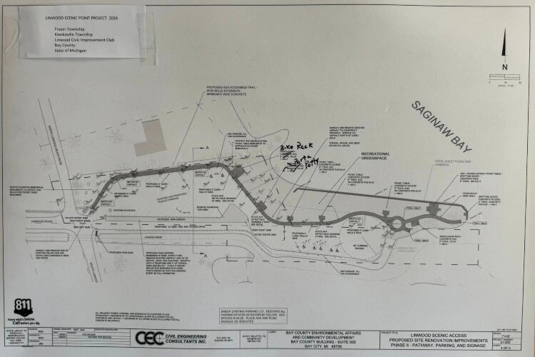 A map of the Linwood Scenic Access site.