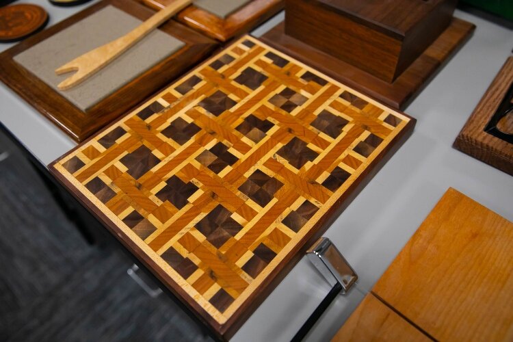 Wooden cutting boards, charcuterie boards, and more items created inside the center are for sale for the rest of this month.