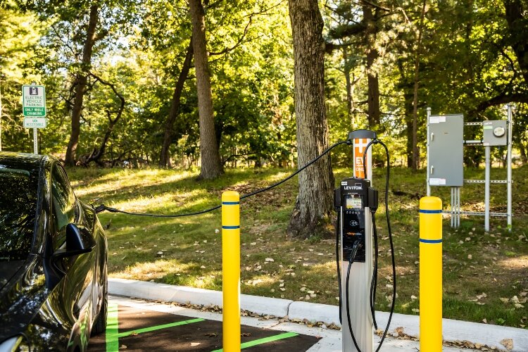 The park is home to two new electric vehicle charging stations.