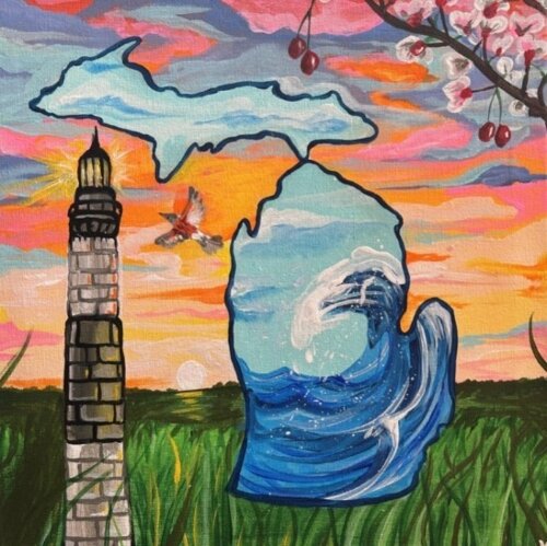 Vivian Kern's artwork was featured in the State of the State Address program. (Photo courtesy of Bay City Public Schools)