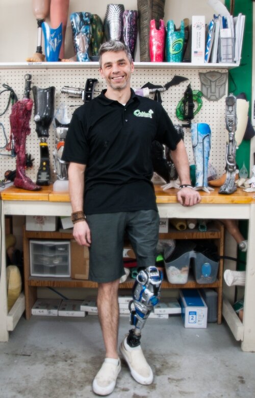 Nicholas lost his leg in his late 20s after a battle with cancer and infection. After the surgery, he discovefed a passion helping other patients express themselves after an amputation.