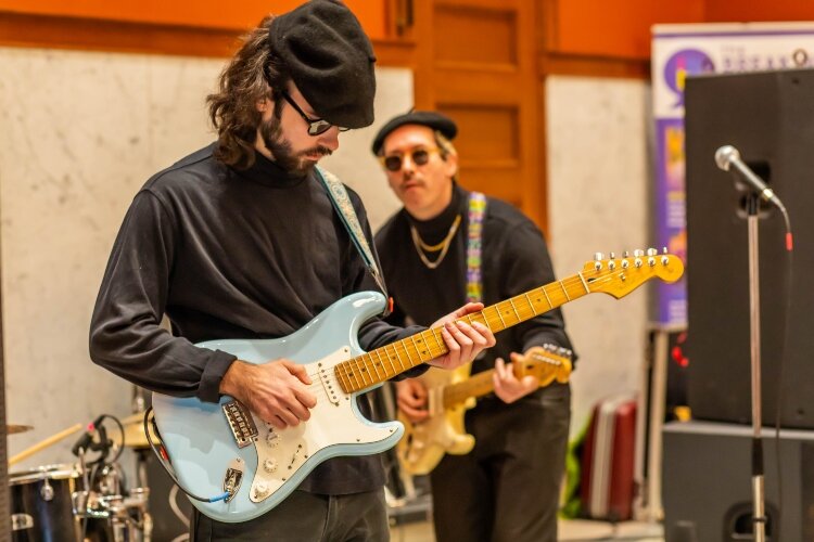 Music from Pesky Kid hyped participants up as they arrived for the conversation about 'Societal Expectations' on Tues., Jan. 9. 